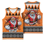 Santa Tiger Roar Personalized Basketball Jersey Christmas Rugby League Spirit - Aussie Hoodie