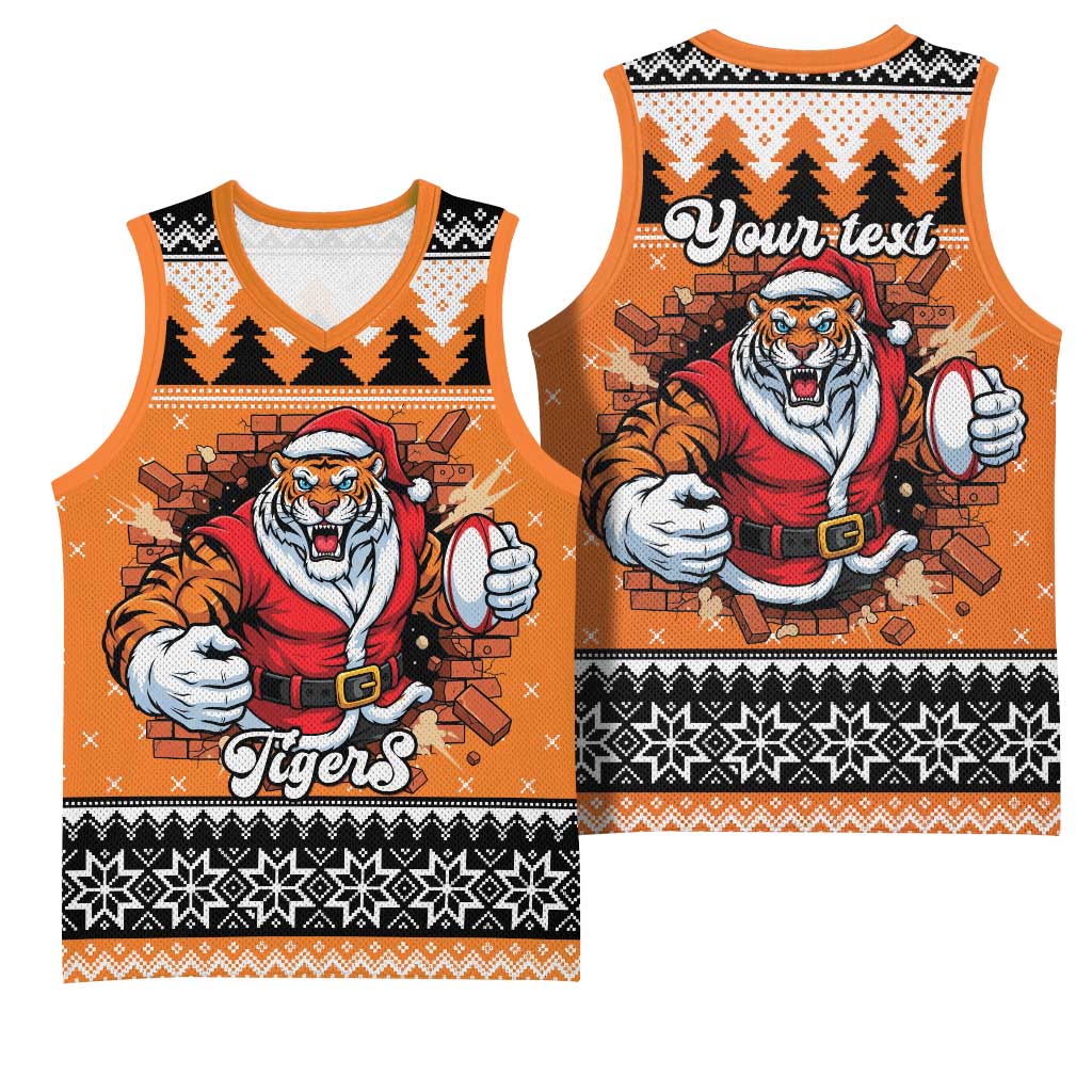Santa Tiger Roar Personalized Basketball Jersey Christmas Rugby League Spirit - Aussie Hoodie