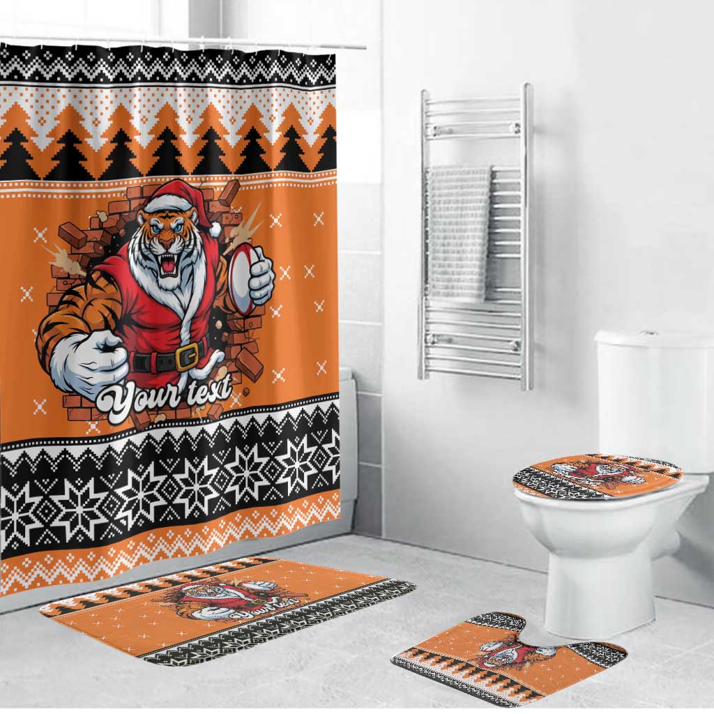 Santa Tiger Roar Personalized Bathroom Set Christmas Rugby League Spirit - Aussie Hoodie