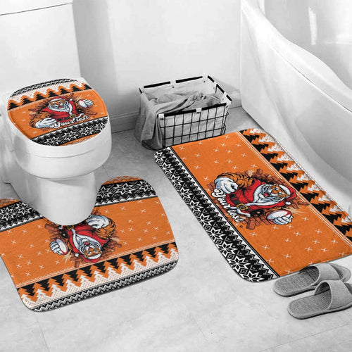 Santa Tiger Roar Personalized Bathroom Set Christmas Rugby League Spirit - Aussie Hoodie