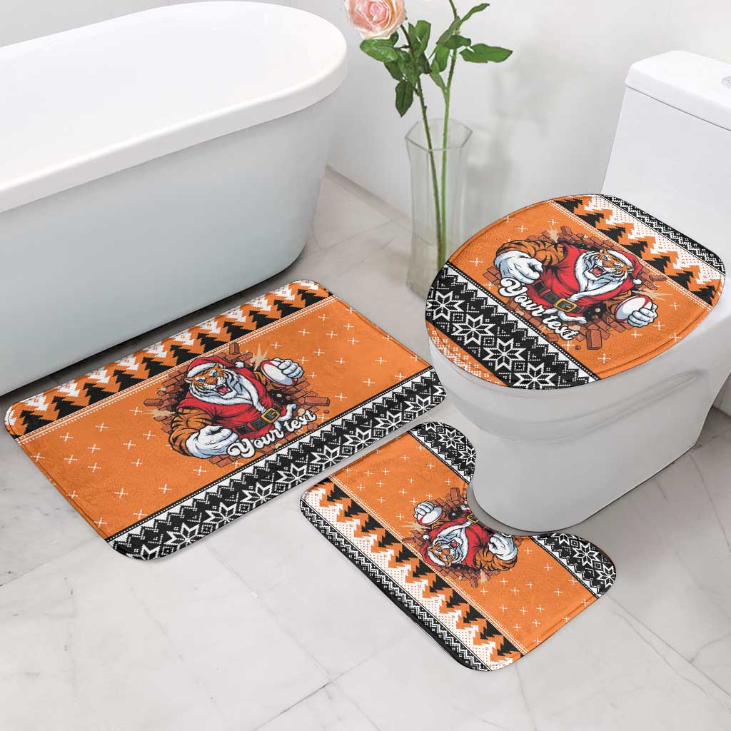 Santa Tiger Roar Personalized Bathroom Set Christmas Rugby League Spirit - Aussie Hoodie