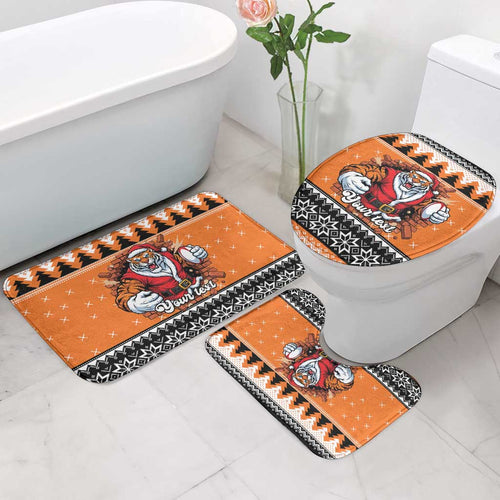 Santa Tiger Roar Personalized Bathroom Set Christmas Rugby League Spirit - Aussie Hoodie