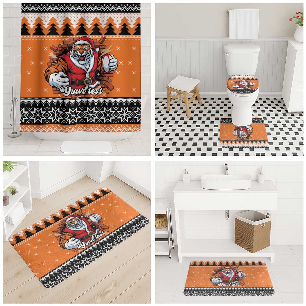 Santa Tiger Roar Personalized Bathroom Set Christmas Rugby League Spirit - Aussie Hoodie