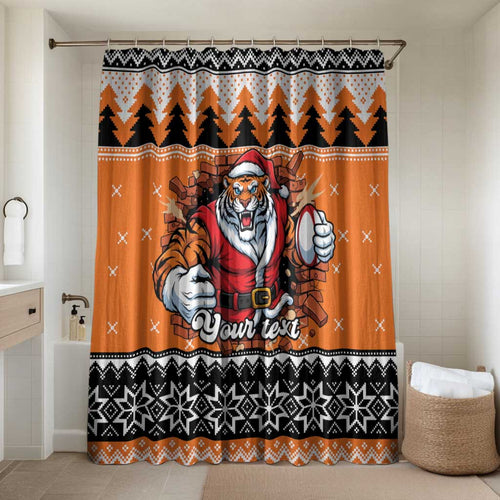 Santa Tiger Roar Personalized Bathroom Set Christmas Rugby League Spirit - Aussie Hoodie