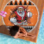 Santa Tiger Roar Personalized Beach Blanket Christmas Rugby League Spirit - Aussie Hoodie