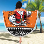 Santa Tiger Roar Personalized Beach Blanket Christmas Rugby League Spirit - Aussie Hoodie