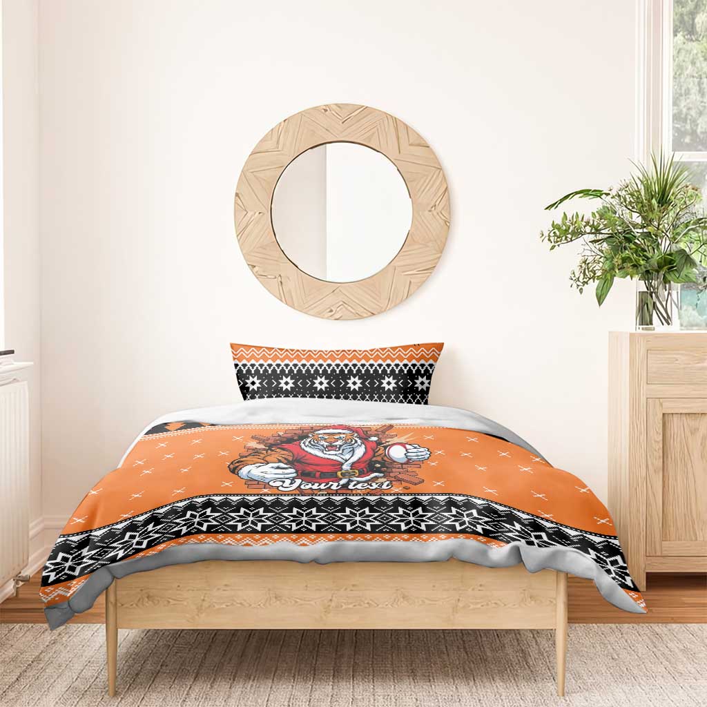 Santa Tiger Roar Personalized Bedding Set Christmas Rugby League Spirit - Aussie Hoodie