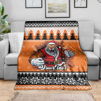 Santa Tiger Roar Personalized Blanket Christmas Rugby League Spirit - Aussie Hoodie