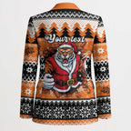 Santa Tiger Roar Personalized Blazer Christmas Rugby League Spirit - Aussie Hoodie