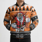 Santa Tiger Roar Personalized Bomber Puffer Jacket Christmas Rugby League Spirit - Aussie Hoodie