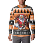 Santa Tiger Roar Personalized Button Sweatshirt Christmas Rugby League Spirit - Aussie Hoodie