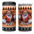 Santa Tiger Roar Personalized 4 in 1 Can Cooler Tumbler Christmas Rugby League Spirit - Aussie Hoodie