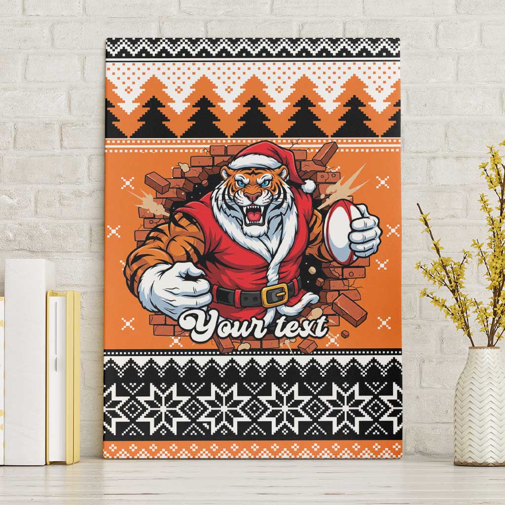 Santa Tiger Roar Personalized Canvas Wall Art Christmas Rugby League Spirit - Aussie Hoodie