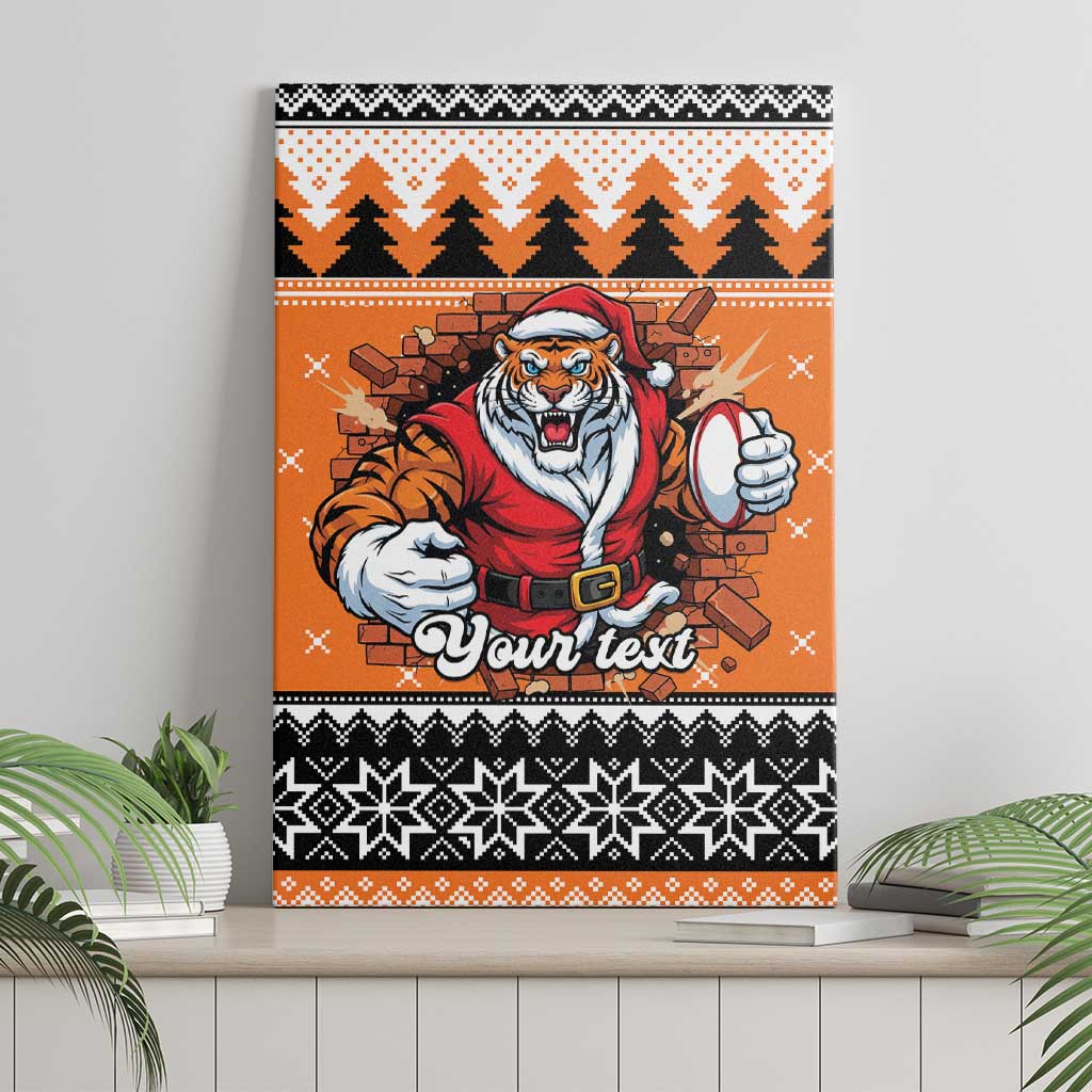 Santa Tiger Roar Personalized Canvas Wall Art Christmas Rugby League Spirit - Aussie Hoodie