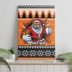 Santa Tiger Roar Personalized Canvas Wall Art Christmas Rugby League Spirit - Aussie Hoodie
