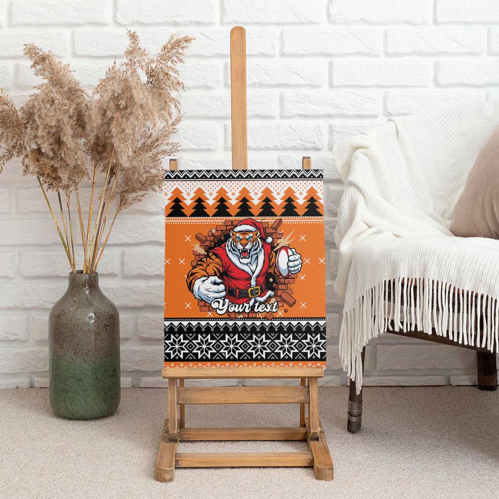 Santa Tiger Roar Personalized Canvas Wall Art Christmas Rugby League Spirit - Aussie Hoodie
