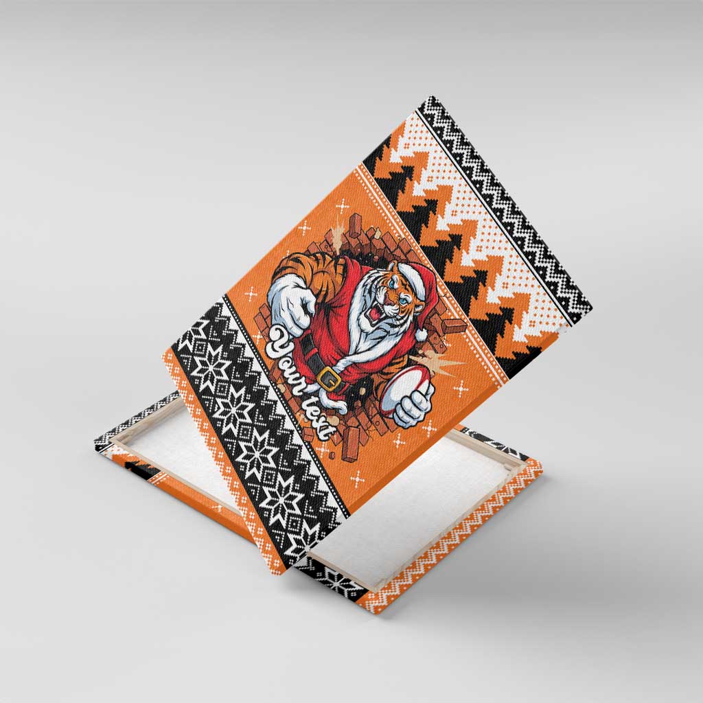 Santa Tiger Roar Personalized Canvas Wall Art Christmas Rugby League Spirit - Aussie Hoodie