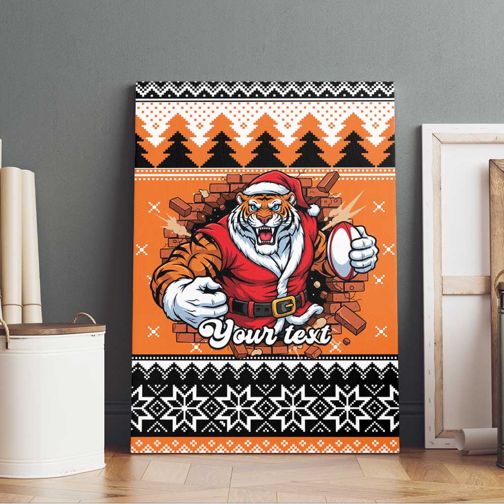 Santa Tiger Roar Personalized Canvas Wall Art Christmas Rugby League Spirit - Aussie Hoodie