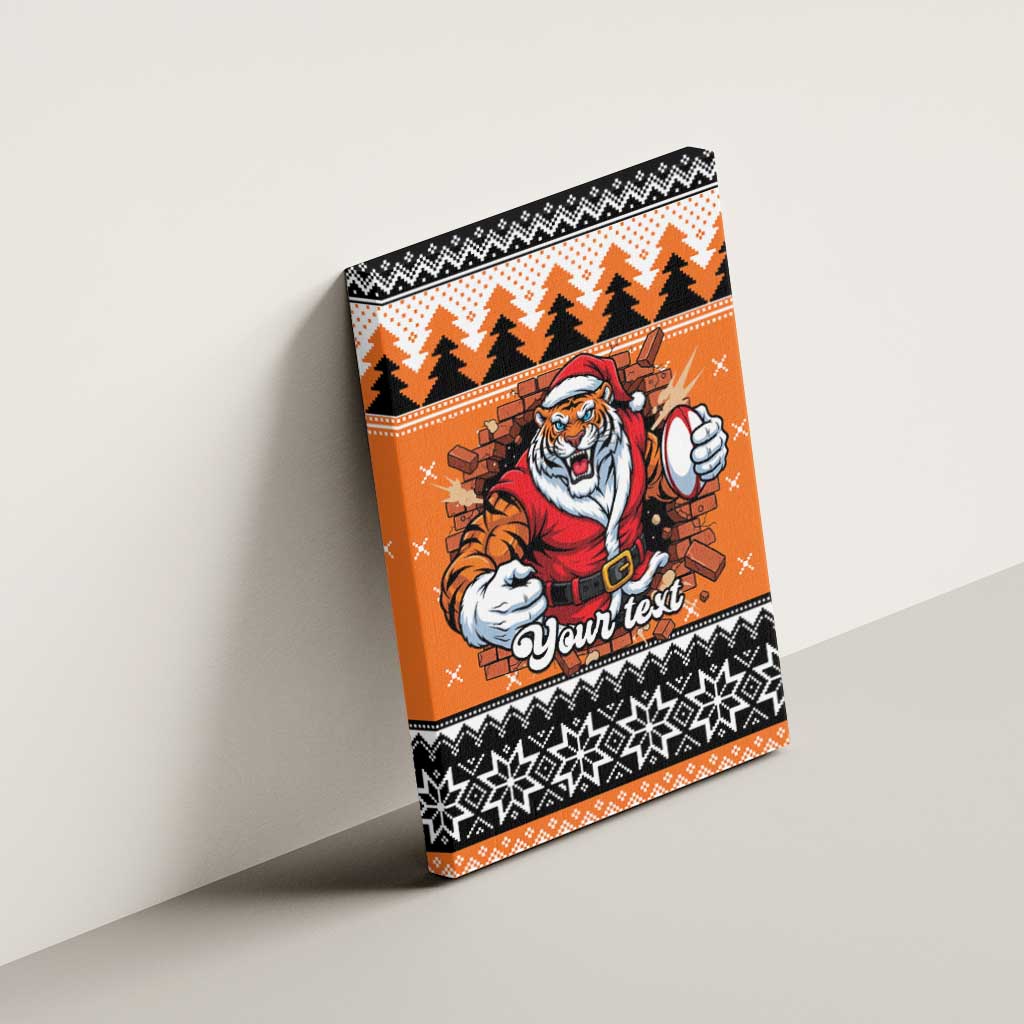 Santa Tiger Roar Personalized Canvas Wall Art Christmas Rugby League Spirit - Aussie Hoodie