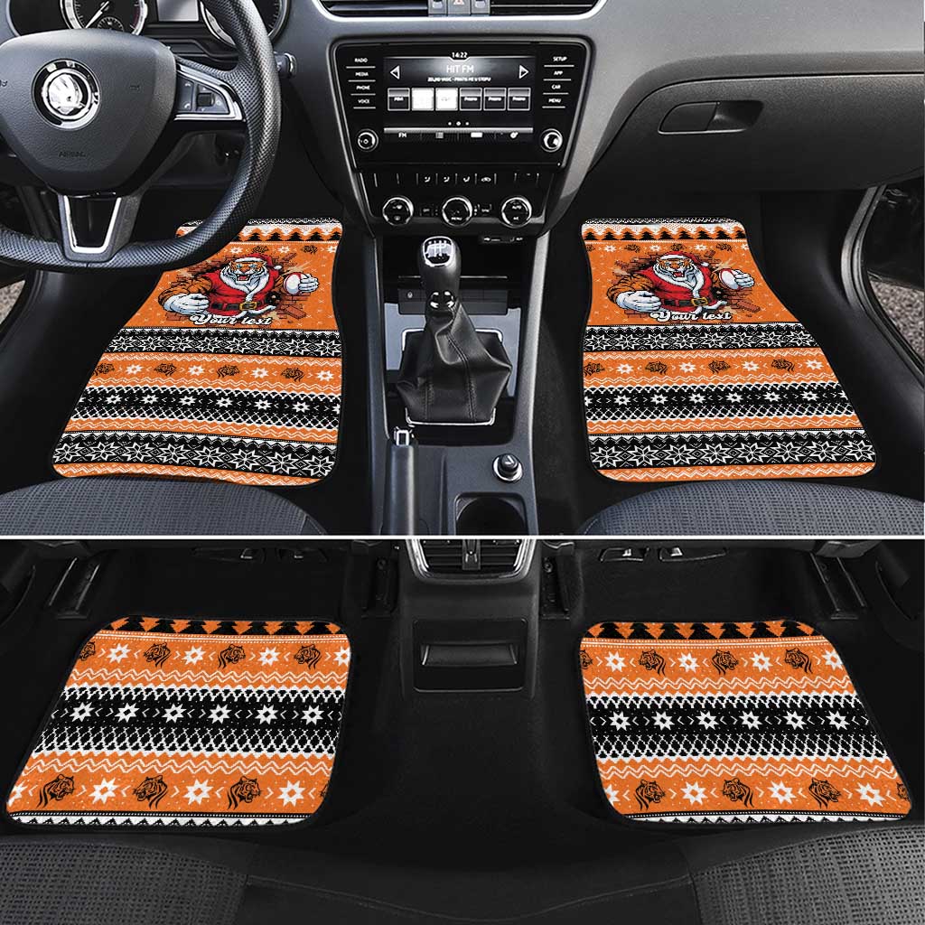 Santa Tiger Roar Personalized Car Mats Christmas Rugby League Spirit - Aussie Hoodie