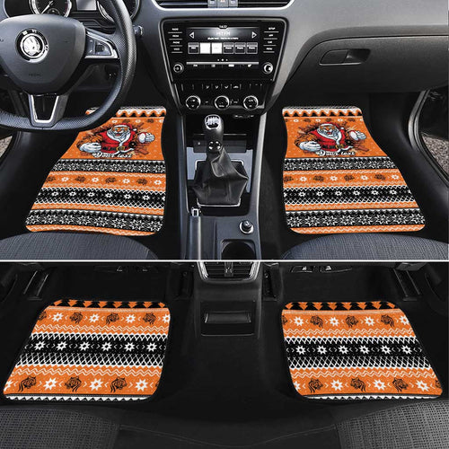 Santa Tiger Roar Personalized Car Mats Christmas Rugby League Spirit - Aussie Hoodie