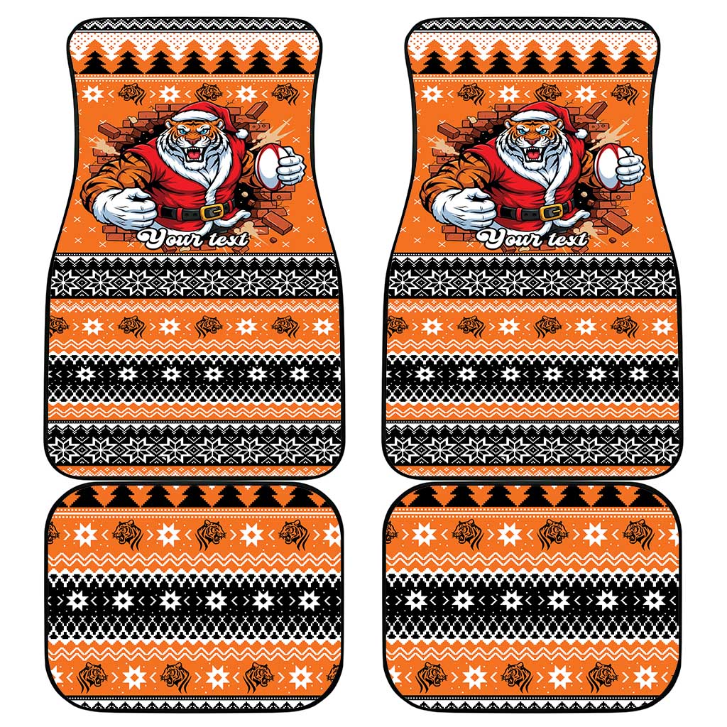 Santa Tiger Roar Personalized Car Mats Christmas Rugby League Spirit - Aussie Hoodie