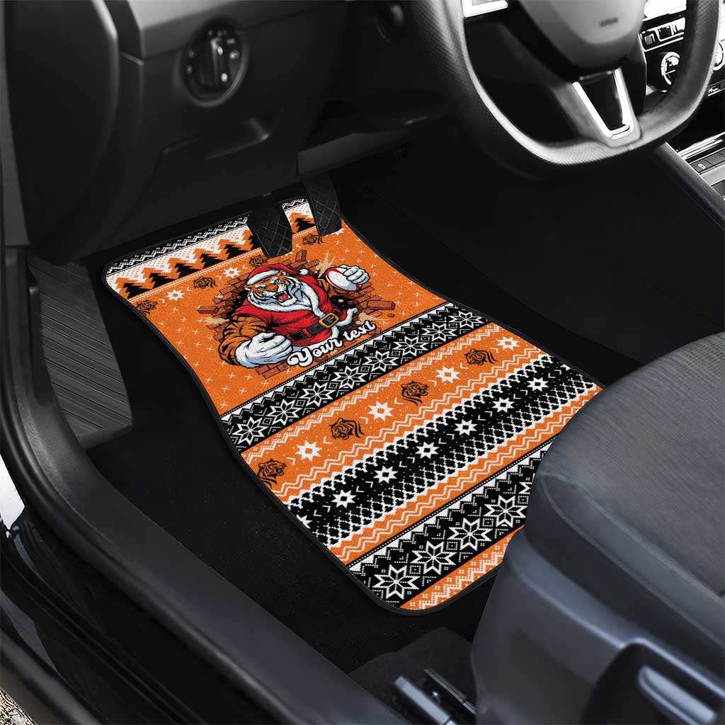 Santa Tiger Roar Personalized Car Mats Christmas Rugby League Spirit - Aussie Hoodie