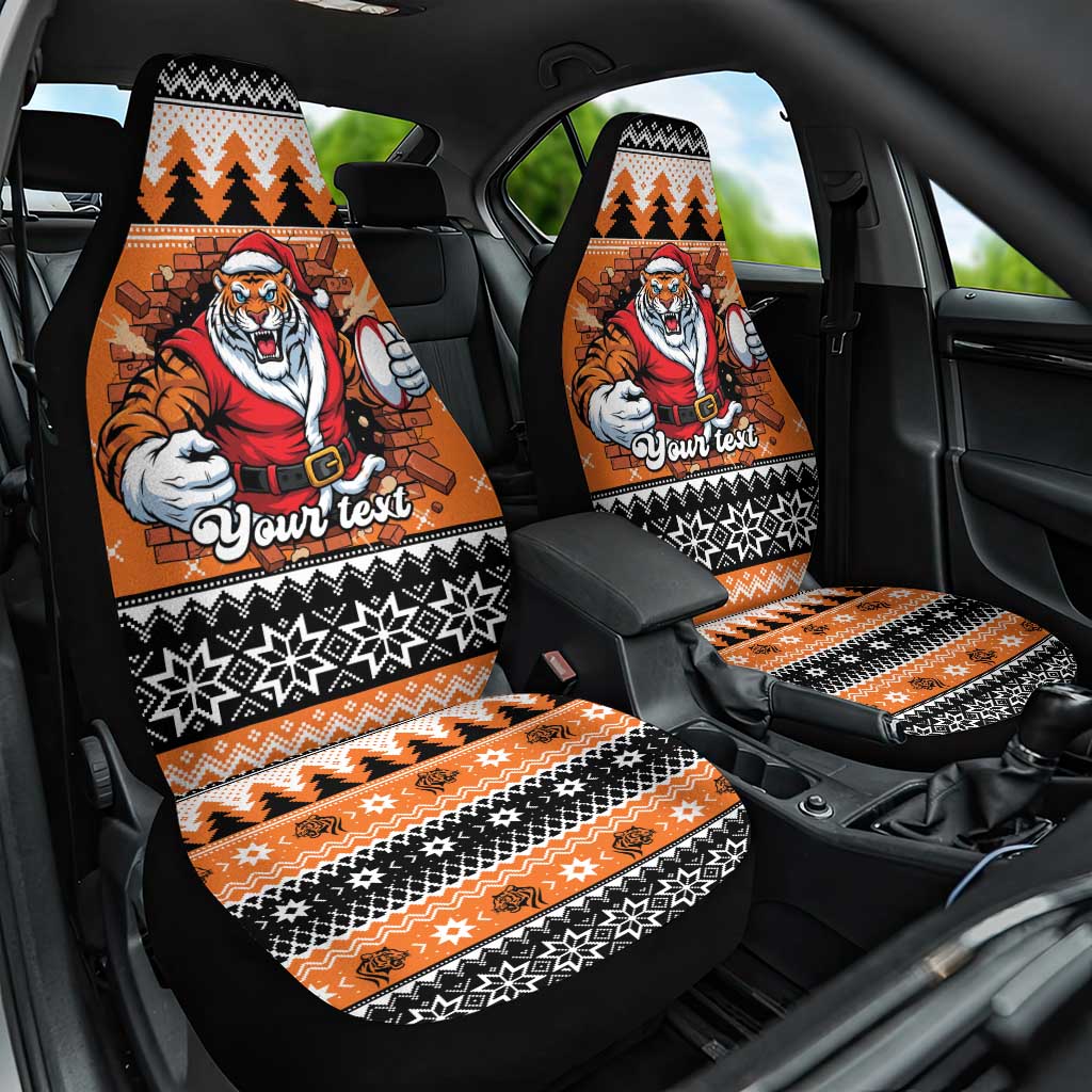 Santa Tiger Roar Personalized Car Seat Cover Christmas Rugby League Spirit - Aussie Hoodie