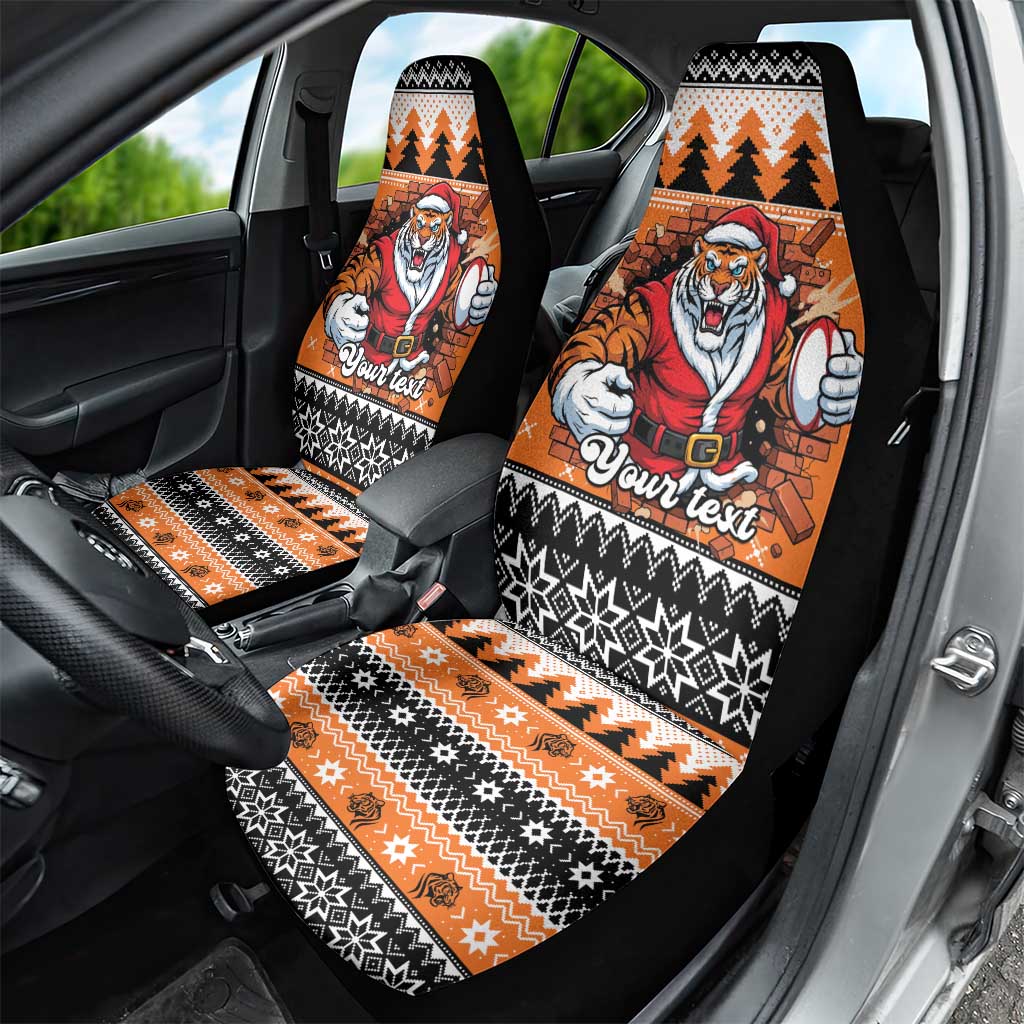 Santa Tiger Roar Personalized Car Seat Cover Christmas Rugby League Spirit - Aussie Hoodie