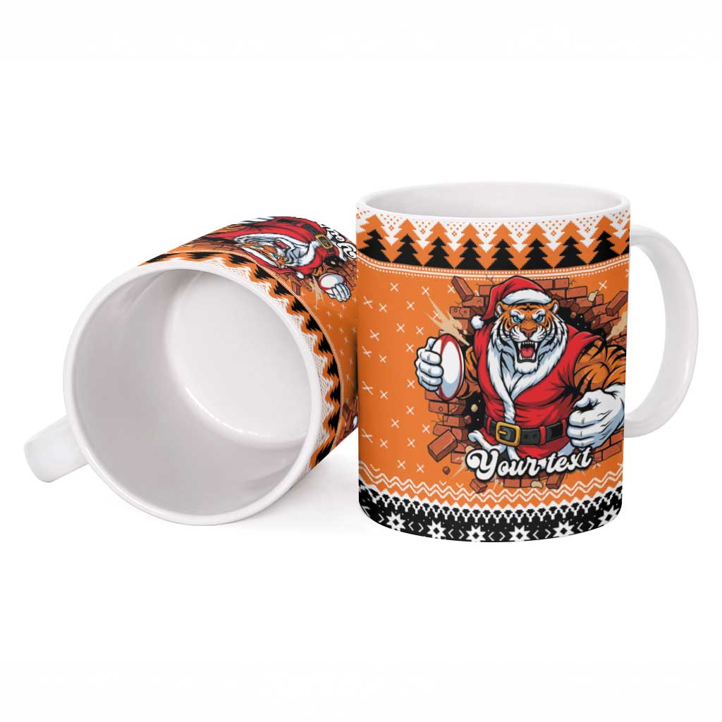 Santa Tiger Roar Personalized Ceramic Mug Christmas Rugby League Spirit - Aussie Hoodie