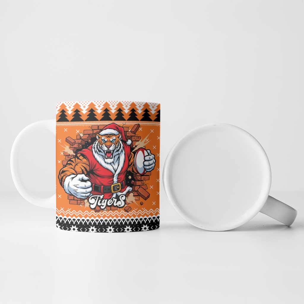 Santa Tiger Roar Personalized Ceramic Mug Christmas Rugby League Spirit - Aussie Hoodie