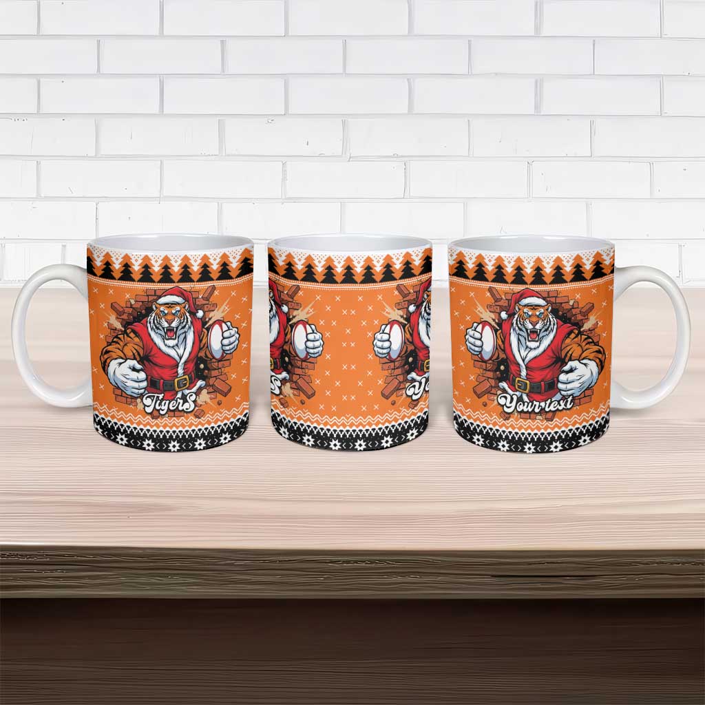 Santa Tiger Roar Personalized Ceramic Mug Christmas Rugby League Spirit - Aussie Hoodie