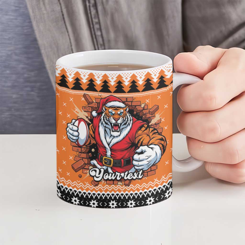 Santa Tiger Roar Personalized Ceramic Mug Christmas Rugby League Spirit - Aussie Hoodie