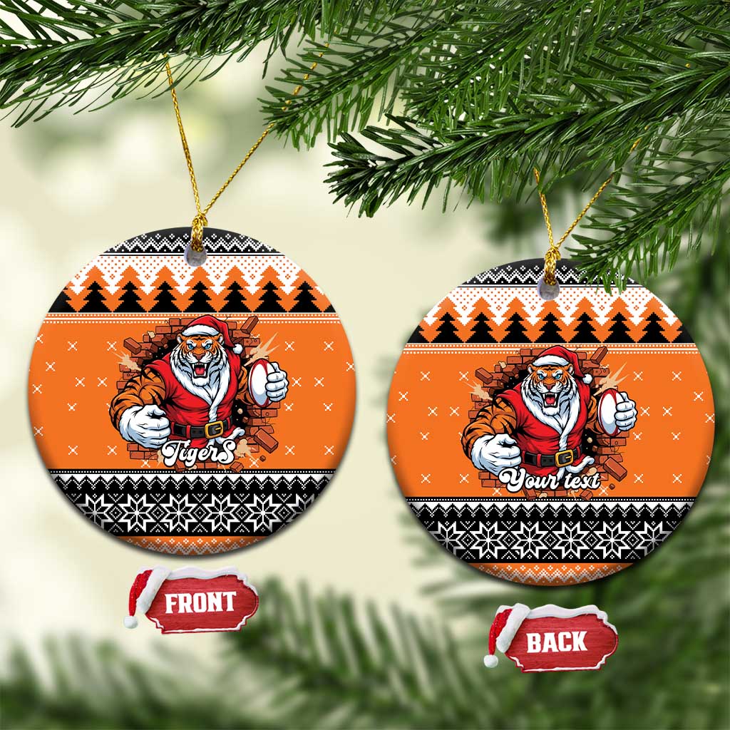 Santa Tiger Roar Personalized Ceramic Ornament Christmas Rugby League Spirit - Aussie Hoodie