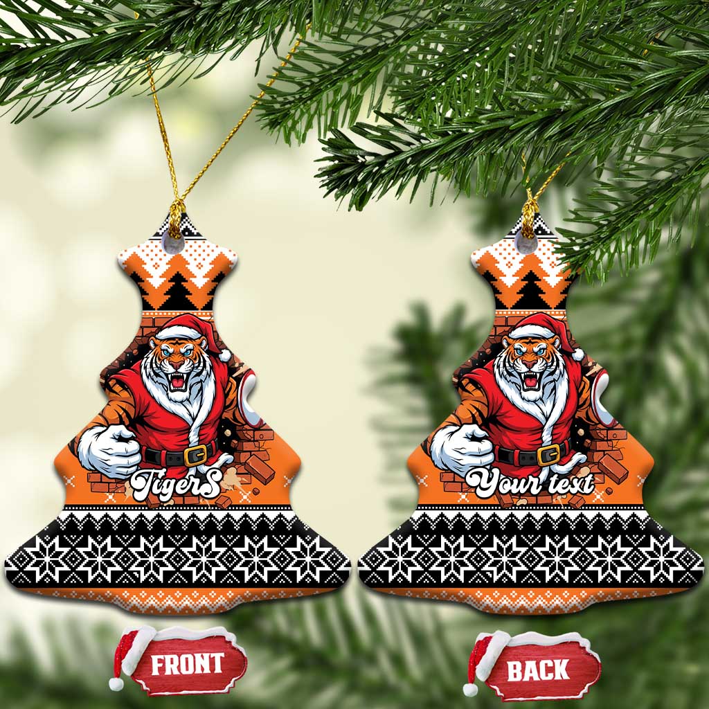 Santa Tiger Roar Personalized Ceramic Ornament Christmas Rugby League Spirit - Aussie Hoodie