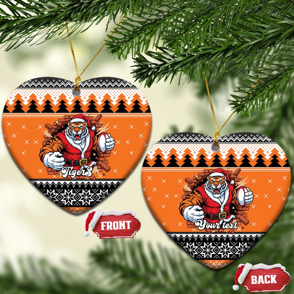 Santa Tiger Roar Personalized Ceramic Ornament Christmas Rugby League Spirit - Aussie Hoodie