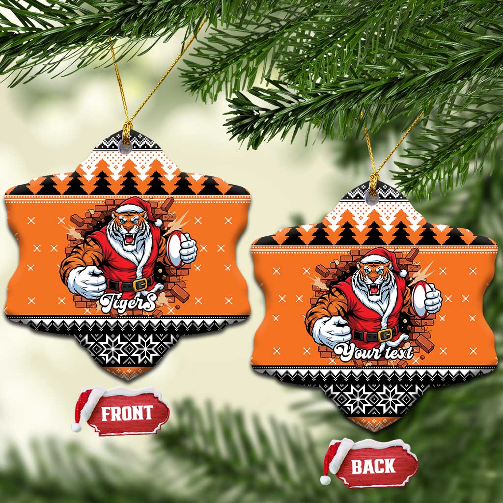 Santa Tiger Roar Personalized Ceramic Ornament Christmas Rugby League Spirit - Aussie Hoodie