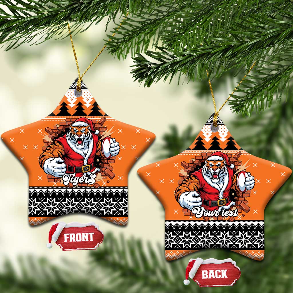 Santa Tiger Roar Personalized Ceramic Ornament Christmas Rugby League Spirit - Aussie Hoodie