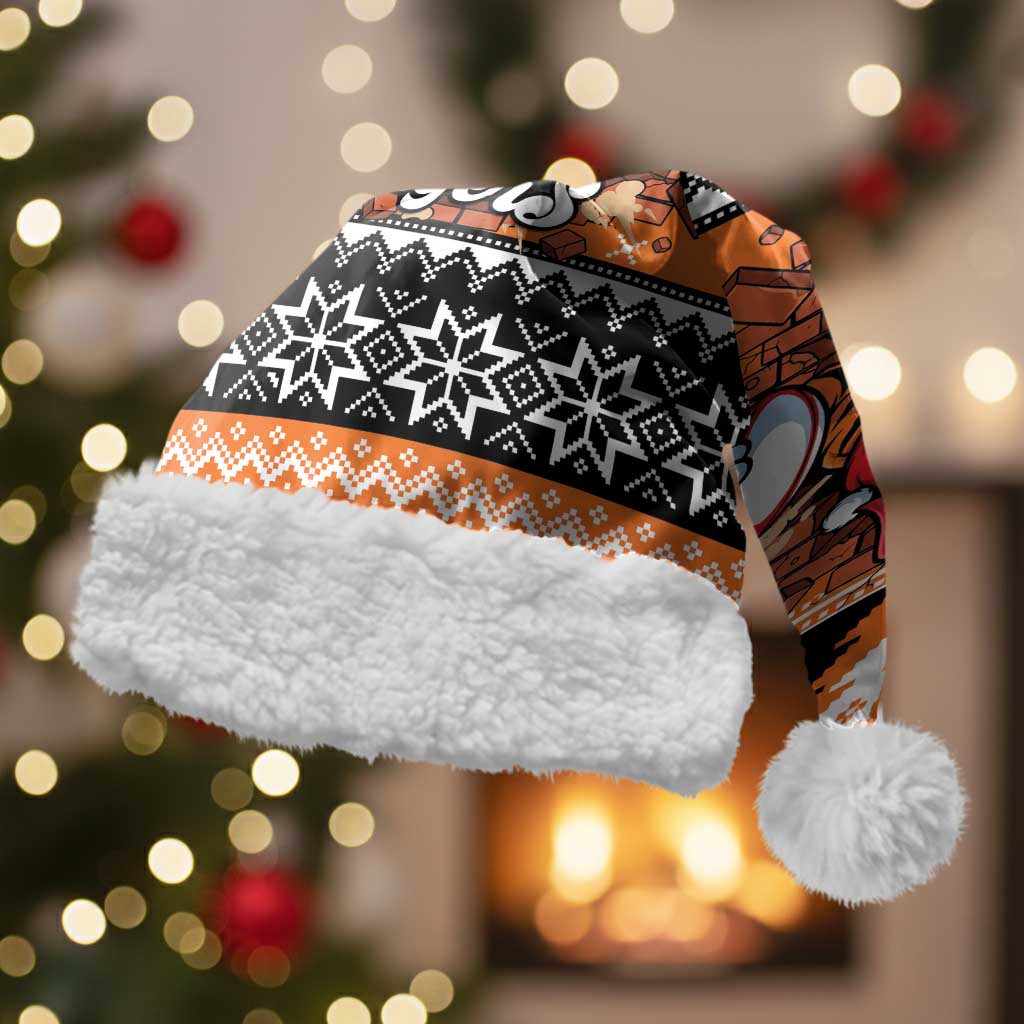 Santa Tiger Roar Personalized Christmas Santa Hat Christmas Rugby League Spirit - Aussie Hoodie