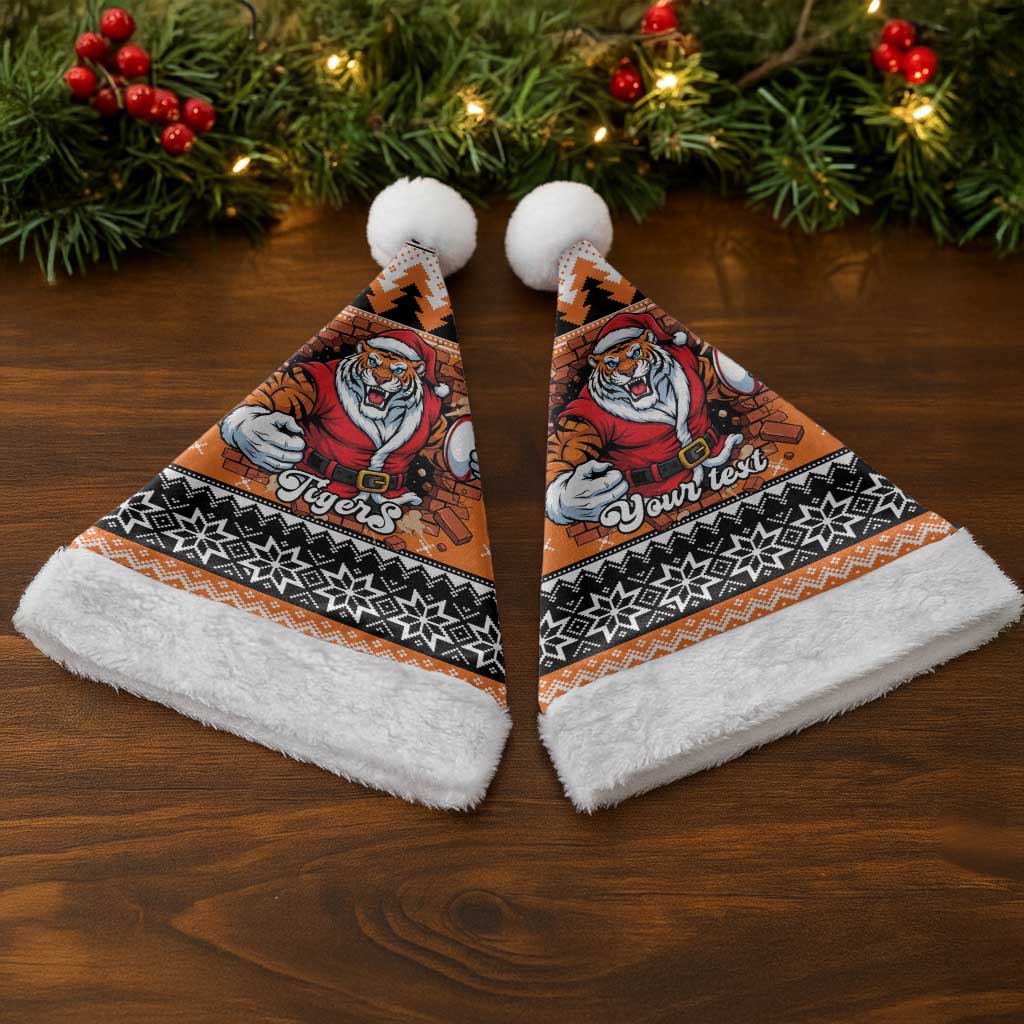 Santa Tiger Roar Personalized Christmas Santa Hat Christmas Rugby League Spirit - Aussie Hoodie
