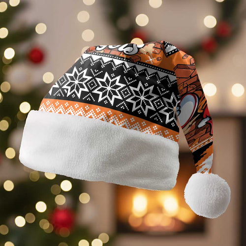 Santa Tiger Roar Personalized Christmas Santa Hat Christmas Rugby League Spirit - Aussie Hoodie