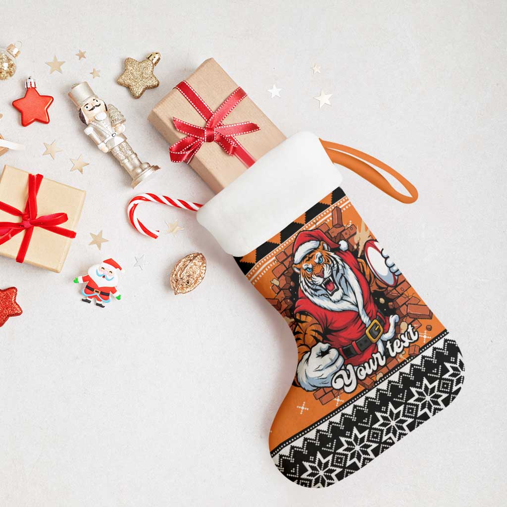 Santa Tiger Roar Personalized Christmas Stocking Christmas Rugby League Spirit - Aussie Hoodie