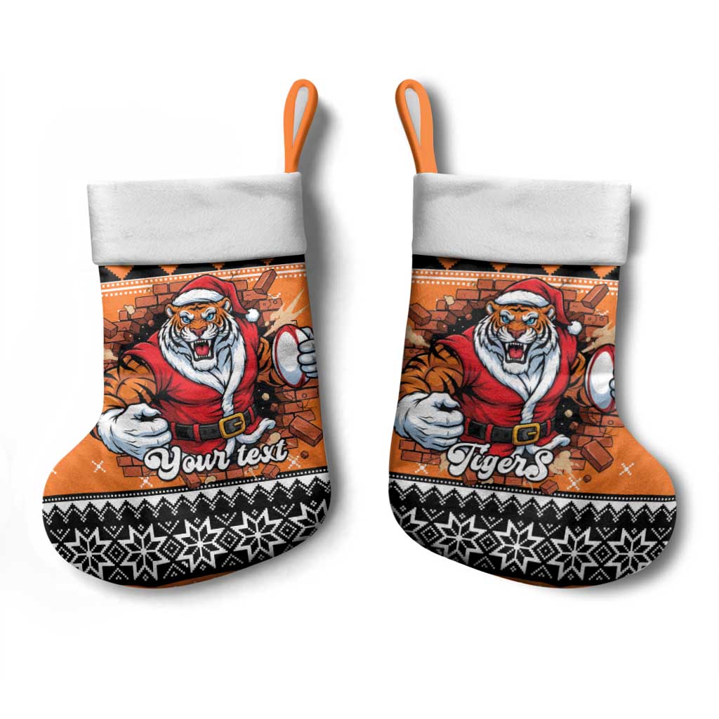 Santa Tiger Roar Personalized Christmas Stocking Christmas Rugby League Spirit - Aussie Hoodie