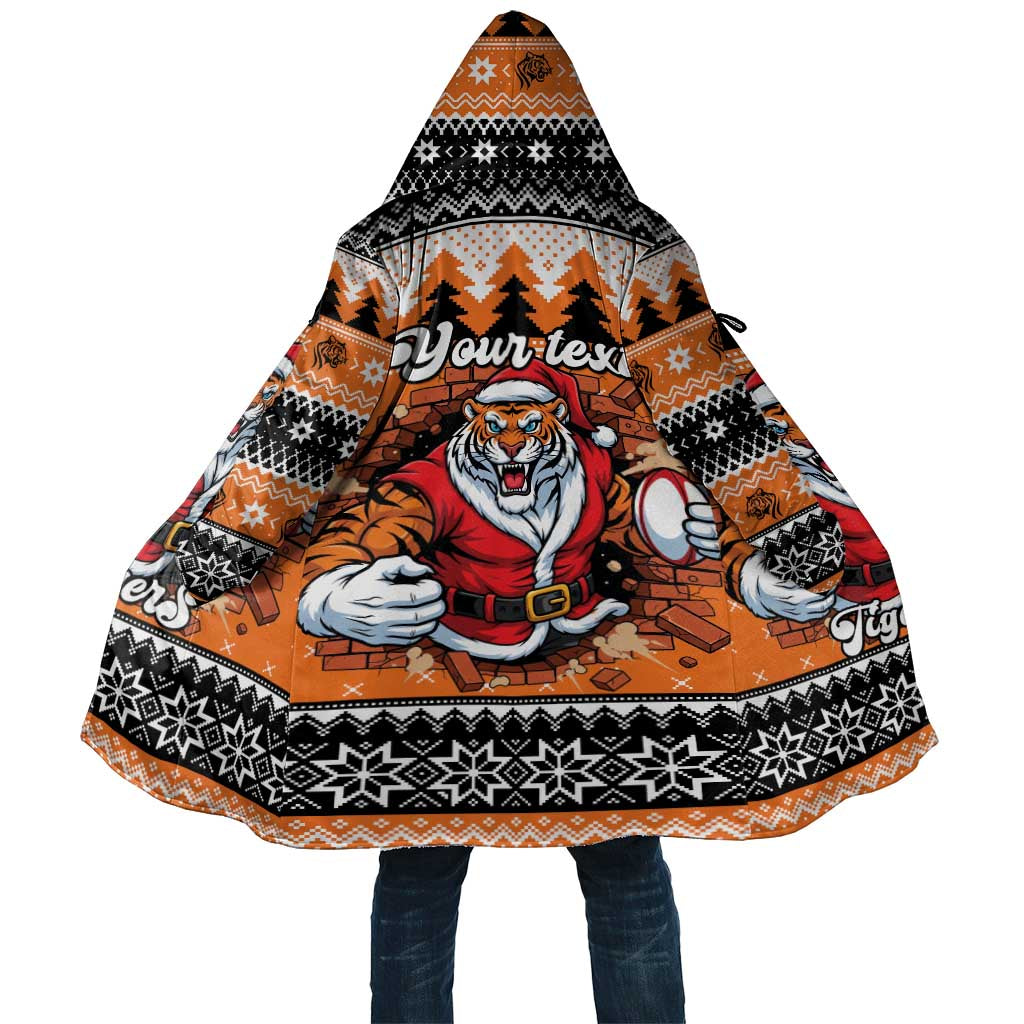 Santa Tiger Roar Personalized Cloak Christmas Rugby League Spirit - Aussie Hoodie