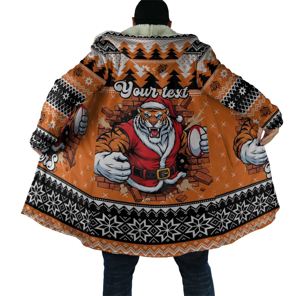 Santa Tiger Roar Personalized Cloak Christmas Rugby League Spirit - Aussie Hoodie