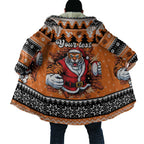 Santa Tiger Roar Personalized Cloak Christmas Rugby League Spirit - Aussie Hoodie