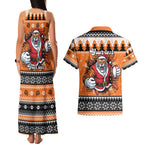 Santa Tiger Roar Personalized Couples Matching Tank Maxi Dress and Hawaiian Shirt Christmas Rugby League Spirit - Aussie Hoodie