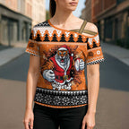 Santa Tiger Roar Personalized Cross Shoulder Shirt Christmas Rugby League Spirit - Aussie Hoodie