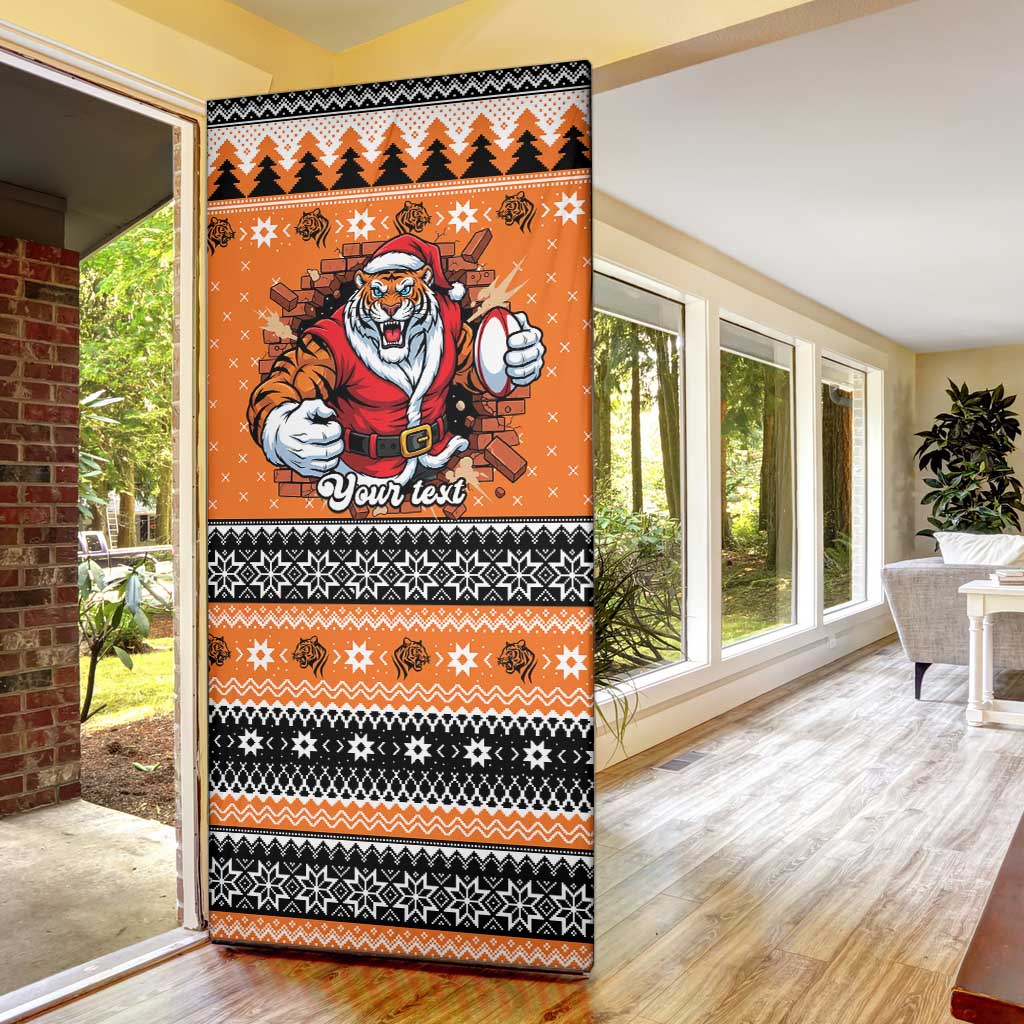 Santa Tiger Roar Personalized Door Cover Christmas Rugby League Spirit - Aussie Hoodie
