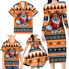 Santa Tiger Roar Personalized Family Matching Long Sleeve Bodycon Dress and Hawaiian Shirt Christmas Rugby League Spirit - Aussie Hoodie